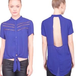 Open back button up top w/ ladder trim